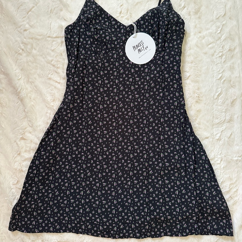 Princess Polly Jaye Black Mini Dress with Floral Print